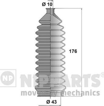 Nipparts J2858000 - Körük dəsti, sükan furqanavto.az