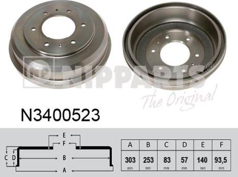 Nipparts N3400523 - Əyləc barabanı furqanavto.az