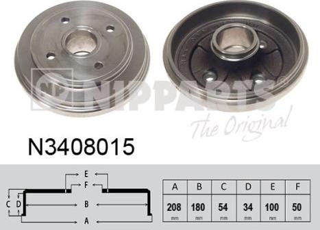 Nipparts N3408015 - Əyləc barabanı furqanavto.az