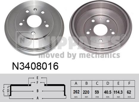 Nipparts N3408016 - Əyləc barabanı furqanavto.az