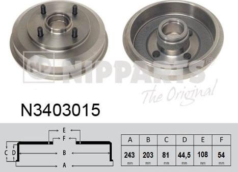 Nipparts N3403015 - Əyləc barabanı furqanavto.az