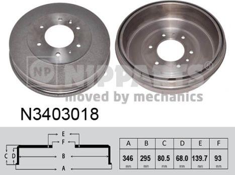 Nipparts N3403018 - Əyləc barabanı furqanavto.az