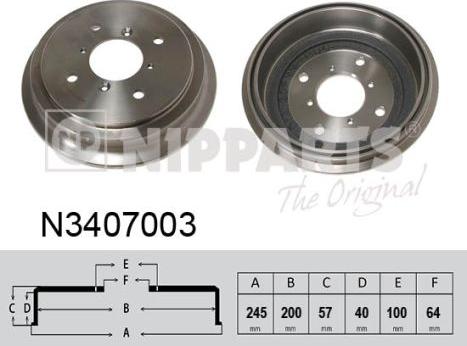 Nipparts N3407003 - Əyləc barabanı furqanavto.az