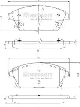 Nipparts N3600915 - Əyləc altlığı dəsti, əyləc diski furqanavto.az