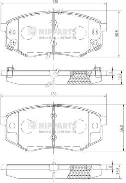 Nipparts N3600545 - Əyləc altlığı dəsti, əyləc diski furqanavto.az