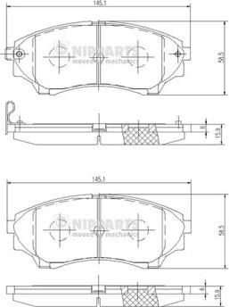 Nipparts N3603069 - Əyləc altlığı dəsti, əyləc diski furqanavto.az