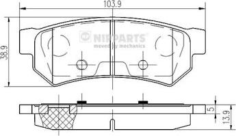 Nipparts N3610907 - Əyləc altlığı dəsti, əyləc diski furqanavto.az