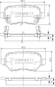 Nipparts N3610310 - Əyləc altlığı dəsti, əyləc diski furqanavto.az