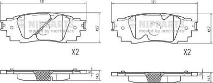 Nipparts N3612049 - Əyləc altlığı dəsti, əyləc diski furqanavto.az