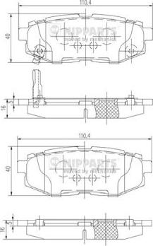 Nipparts N3617006 - Əyləc altlığı dəsti, əyləc diski furqanavto.az