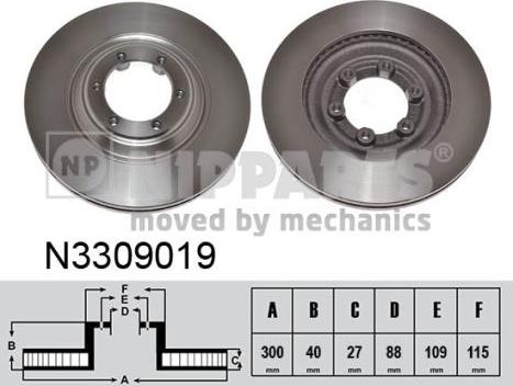 Nipparts N3309019 - Əyləc Diski furqanavto.az