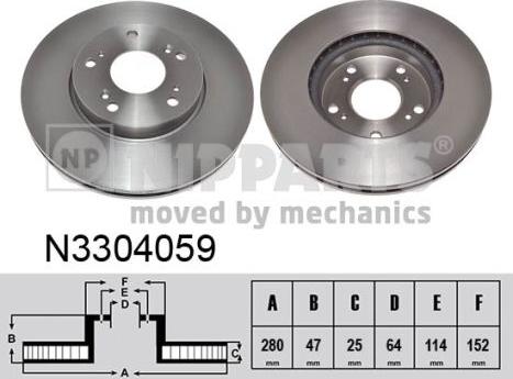 Nipparts N3304059 - Əyləc Diski furqanavto.az