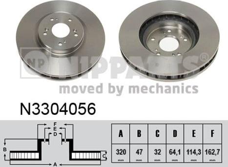 Nipparts N3304056 - Əyləc Diski furqanavto.az