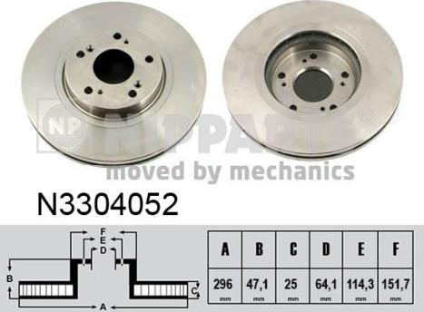 Nipparts N3304052 - Əyləc Diski furqanavto.az