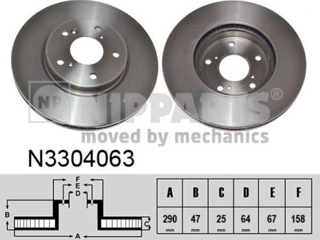 Nipparts N3304063 - Əyləc Diski furqanavto.az