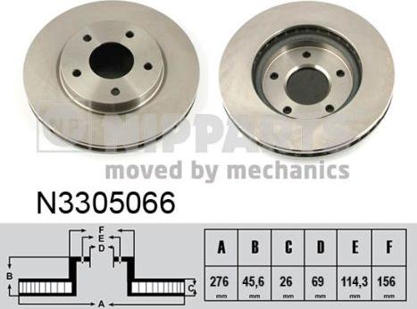 Nipparts N3305066 - Əyləc Diski furqanavto.az