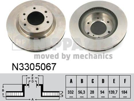 Nipparts N3305067 - Əyləc Diski furqanavto.az