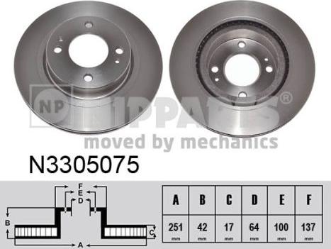 Nipparts N3305075 - Əyləc Diski furqanavto.az