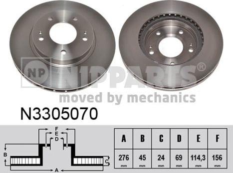 Nipparts N3305070 - Əyləc Diski furqanavto.az