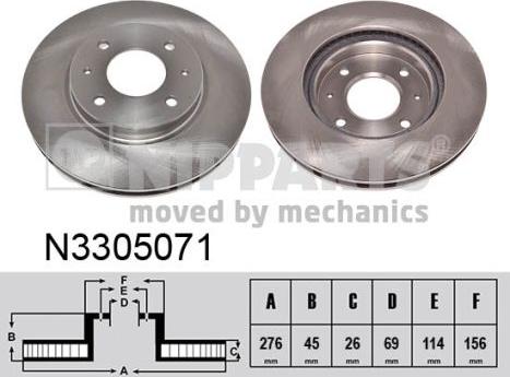 Nipparts N3305071 - Əyləc Diski furqanavto.az