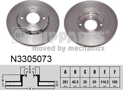 Nipparts N3305073 - Əyləc Diski furqanavto.az