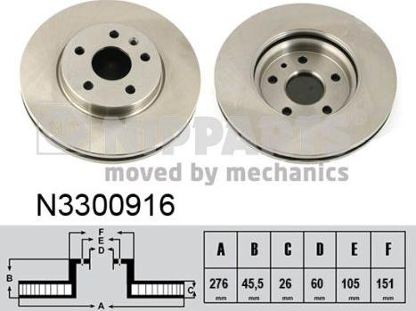 Nipparts N3300916 - Əyləc Diski furqanavto.az