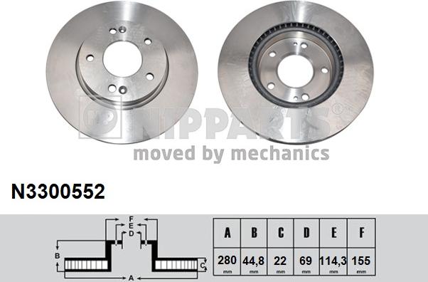 Nipparts N3300552 - Əyləc Diski furqanavto.az