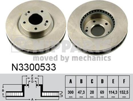 Nipparts N3300533 - Əyləc Diski furqanavto.az