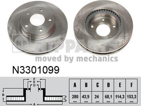 Nipparts N3301099 - Əyləc Diski furqanavto.az