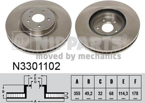 Nipparts N3301102 - Əyləc Diski furqanavto.az