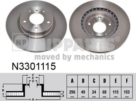 Nipparts N3301115 - Əyləc Diski furqanavto.az