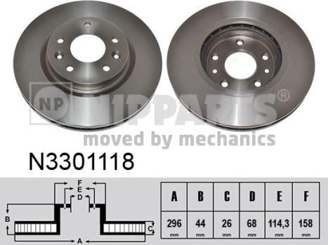 Nipparts N3301118 - Əyləc Diski furqanavto.az