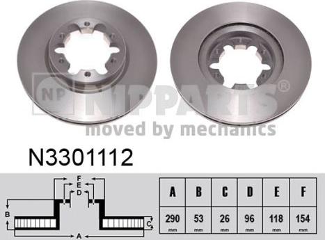 Nipparts N3301112 - Əyləc Diski furqanavto.az