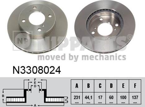 Nipparts N3308024 - Əyləc Diski furqanavto.az