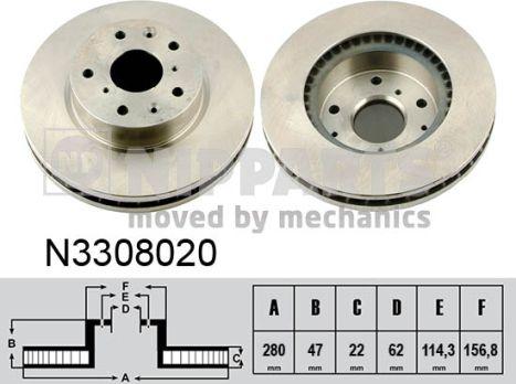 Nipparts N3308020 - Əyləc Diski furqanavto.az