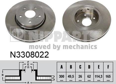 Nipparts N3308022 - Əyləc Diski furqanavto.az