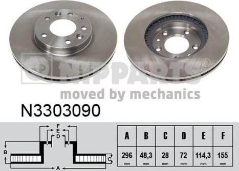 Nipparts N3303090 - Əyləc Diski furqanavto.az