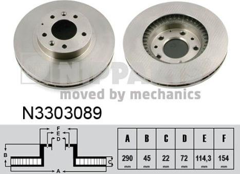 Nipparts N3303089 - Əyləc Diski furqanavto.az