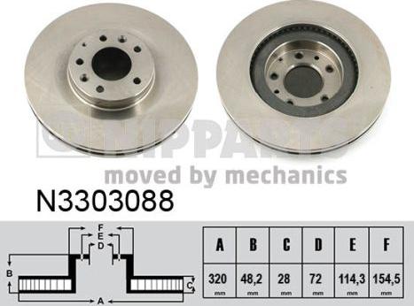 Nipparts N3303088 - Əyləc Diski furqanavto.az