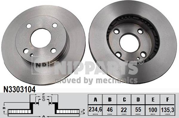 Nipparts N3303104 - Əyləc Diski furqanavto.az