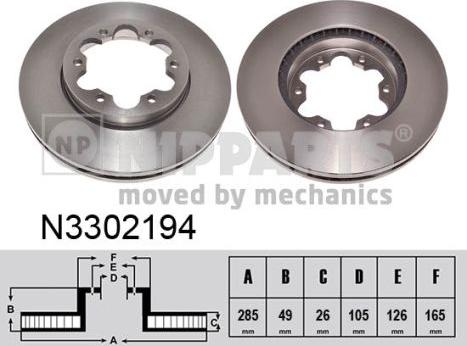 Nipparts N3302194 - Əyləc Diski furqanavto.az