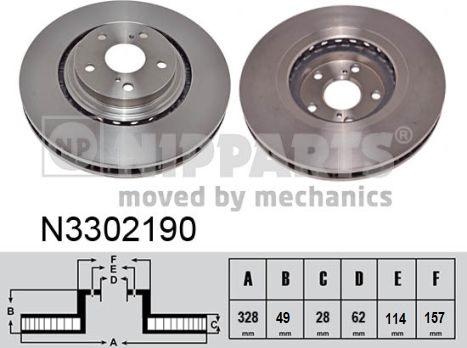 Nipparts N3302190 - Əyləc Diski furqanavto.az