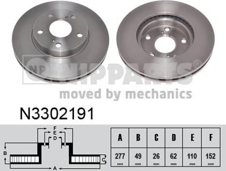 Nipparts N3302191 - Əyləc Diski furqanavto.az