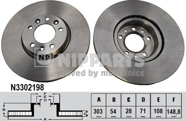 Nipparts N3302198 - Əyləc Diski furqanavto.az