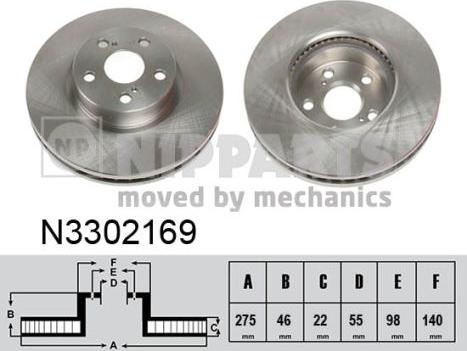 Nipparts N3302169 - Əyləc Diski furqanavto.az