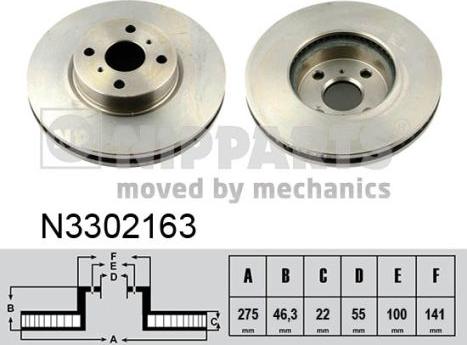 Nipparts N3302163 - Əyləc Diski furqanavto.az