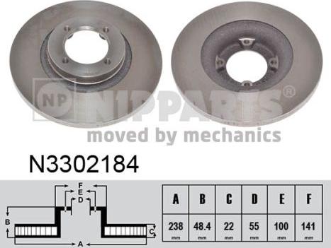 Nipparts N3302184 - Əyləc Diski furqanavto.az