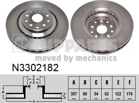 Nipparts N3302182 - Əyləc Diski furqanavto.az