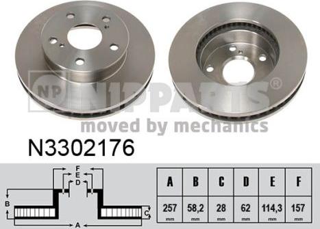 Nipparts N3302176 - Əyləc Diski furqanavto.az