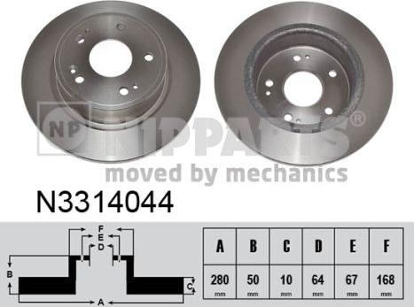 Nipparts N3314044 - Əyləc Diski furqanavto.az